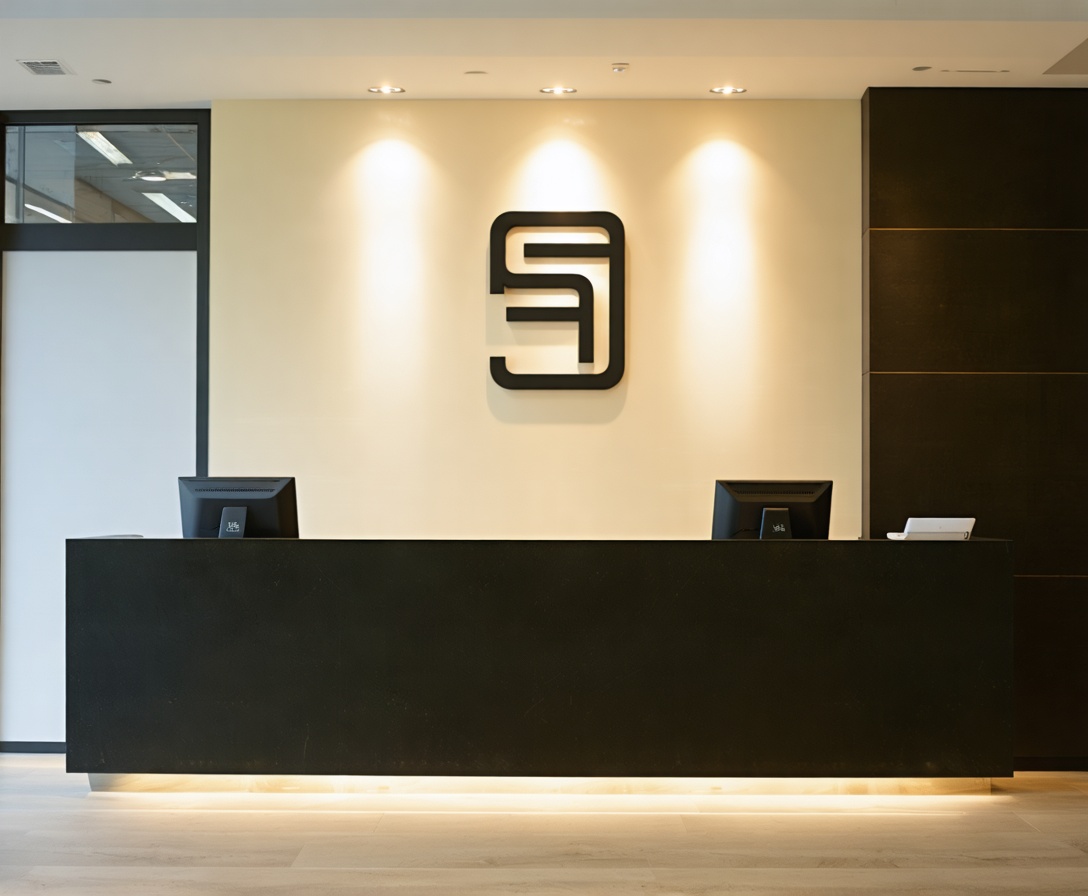 Elegatná a moderná recepcia kancelárie VektorScale v Bratislave